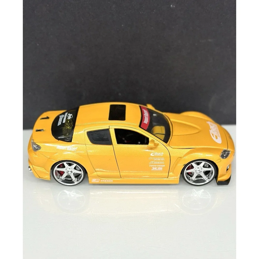 Jada 1/24 Mazda RX8 Import Racer Yellow Great Shape See Detailed Pics #50380-9